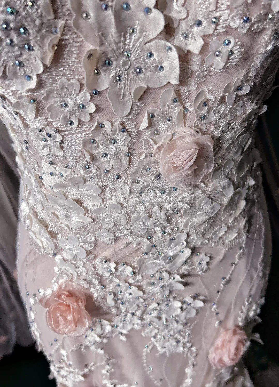 Vintage Prom Dresses Inspo Mermaid Scoop Pink Lace 1990s With Flowers Cape Formal Gowns N3317