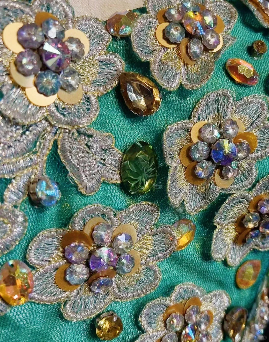 Vintage Prom Dresses Mermaid Sweetheart Green Tulle 70s With Beads Appliqued Formal Gown N2533