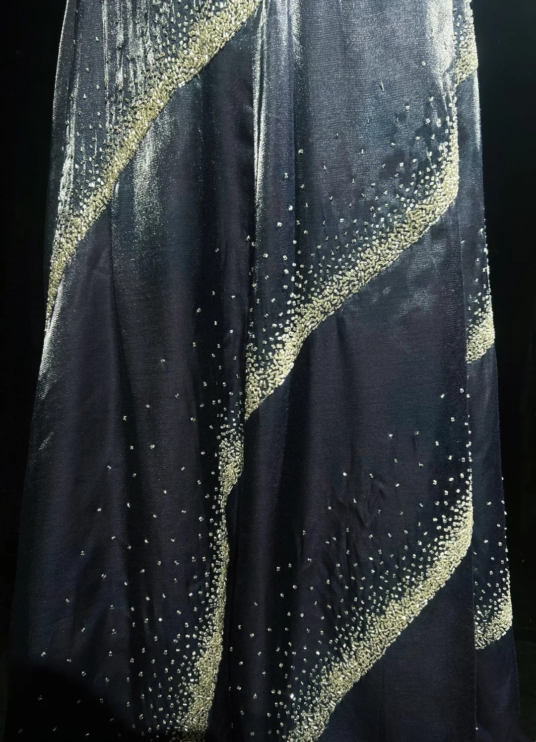 Beautiful Prom Dresses A line Strapless Navy Blue With Beaded Backless Long Formal Evening Outfits N3675