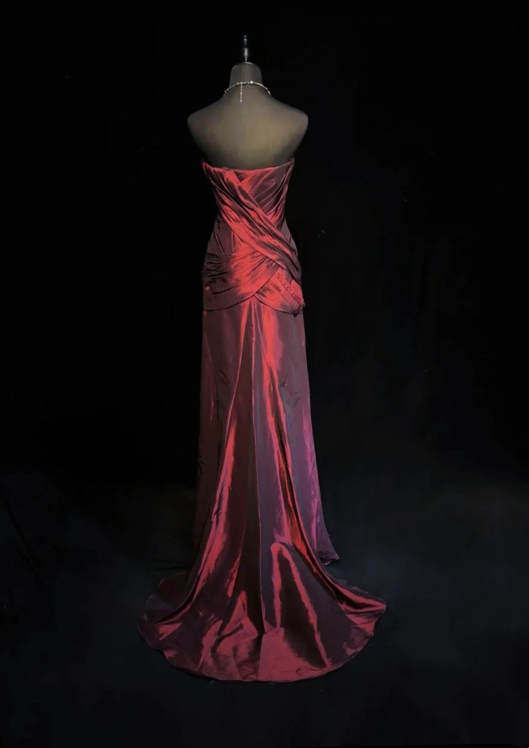 Glamour Prom Dresses Mermaid Strapless Burgundy With Beading Formal Evening Outfits N3834
