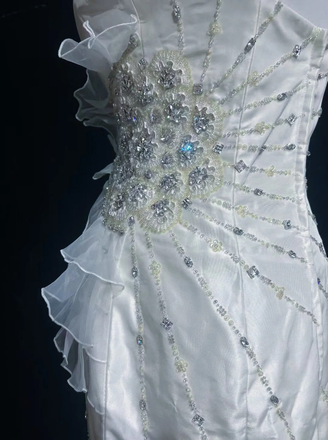 White Prom Dress Inspo Mermaid Sweetheart Beading Long Birthday Outfits Formal Party Gown RC0102