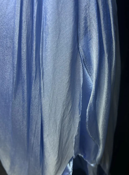 Vintage Prom Dresses A Line Sweethart Blue Chiffon With Beading Long Formal Evening Outfits N3869