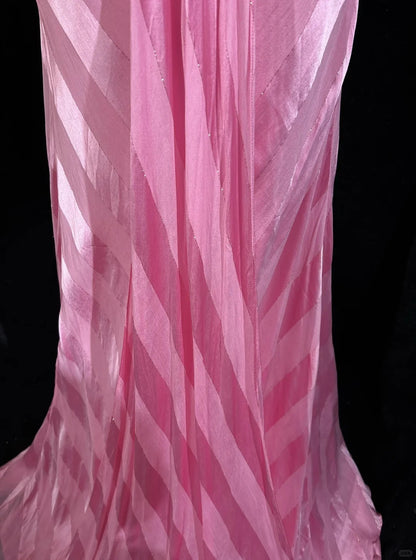 Vintage Prom Dresses Spaghetti Strap Mermaid Pink With Gold Lace Long Formal Evening Outfits N3862