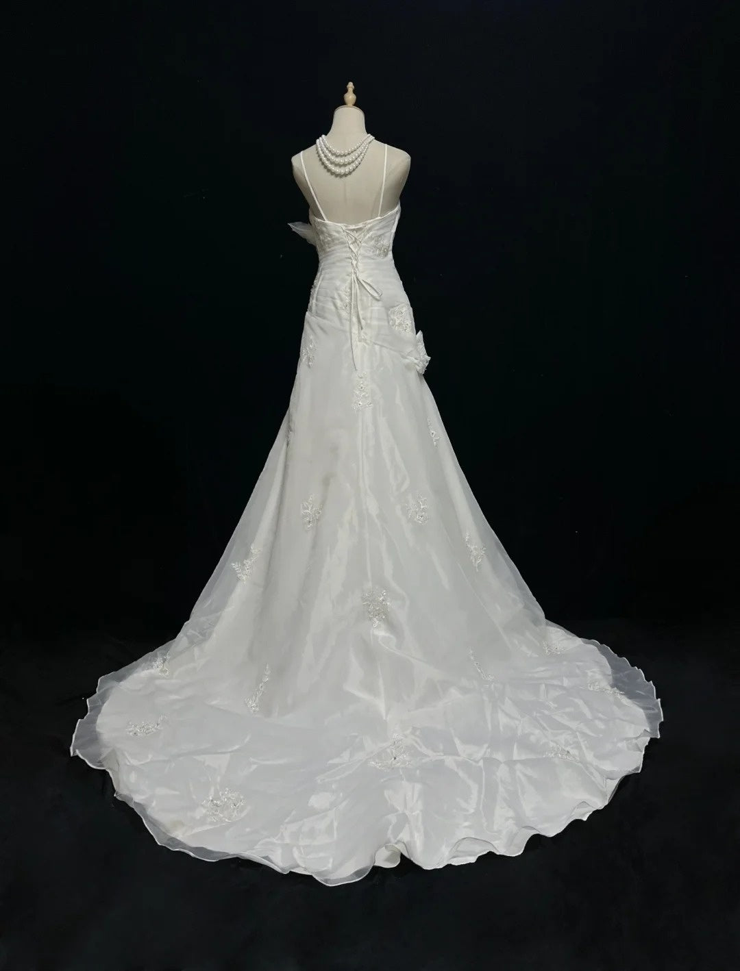 Wedding Dress Timeless Mermaid Spaghetti Straps White With Ruffled Floor Length Bridal Gown RC1151