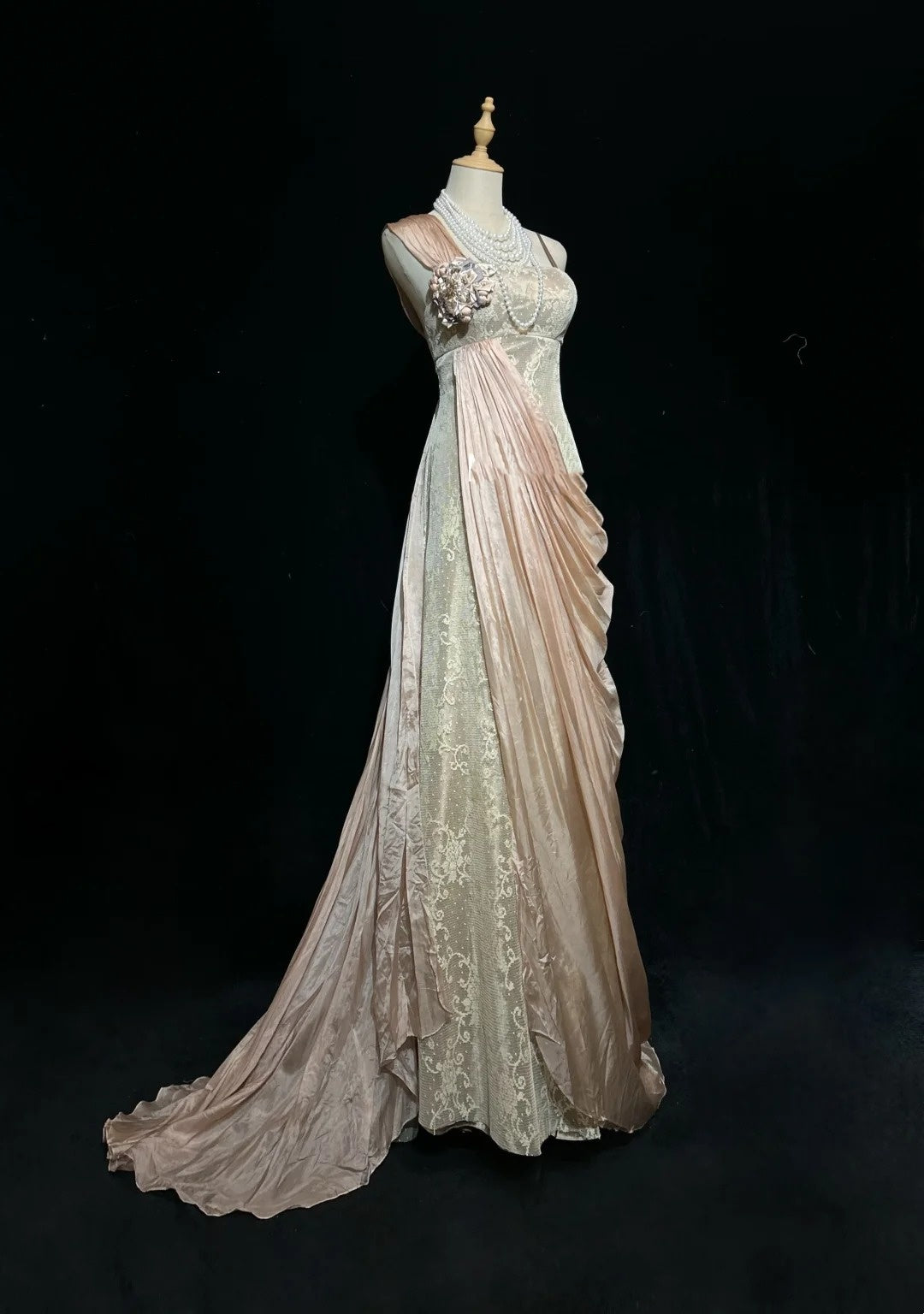 Vintage Prom Dresses Mermaid Spaghetti Straps Blush Pink Satin Long 80s Party Evening Formal Gown RC1143