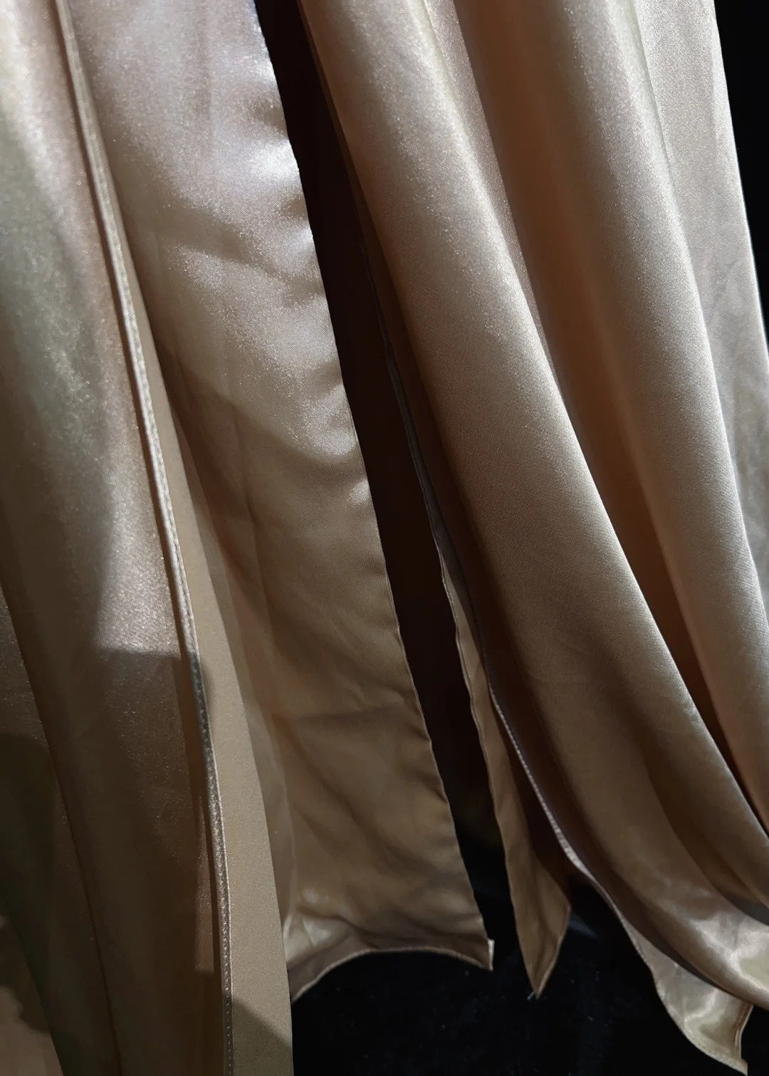 Vintage Prom Dresses Inspo A Line V Neck Gold Satin Long 1990s With Beading Formal Gowns N3347
