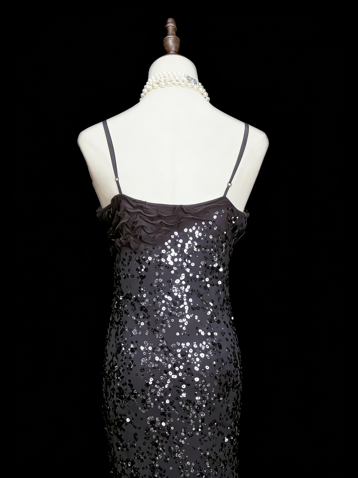 Vintage Fashion Night Aesthetic Mermaid Spaghetti Straps 80s 70s 90s Silver Grey Sequin College Formal Outfit Long Prom Graduation Dresses N1145