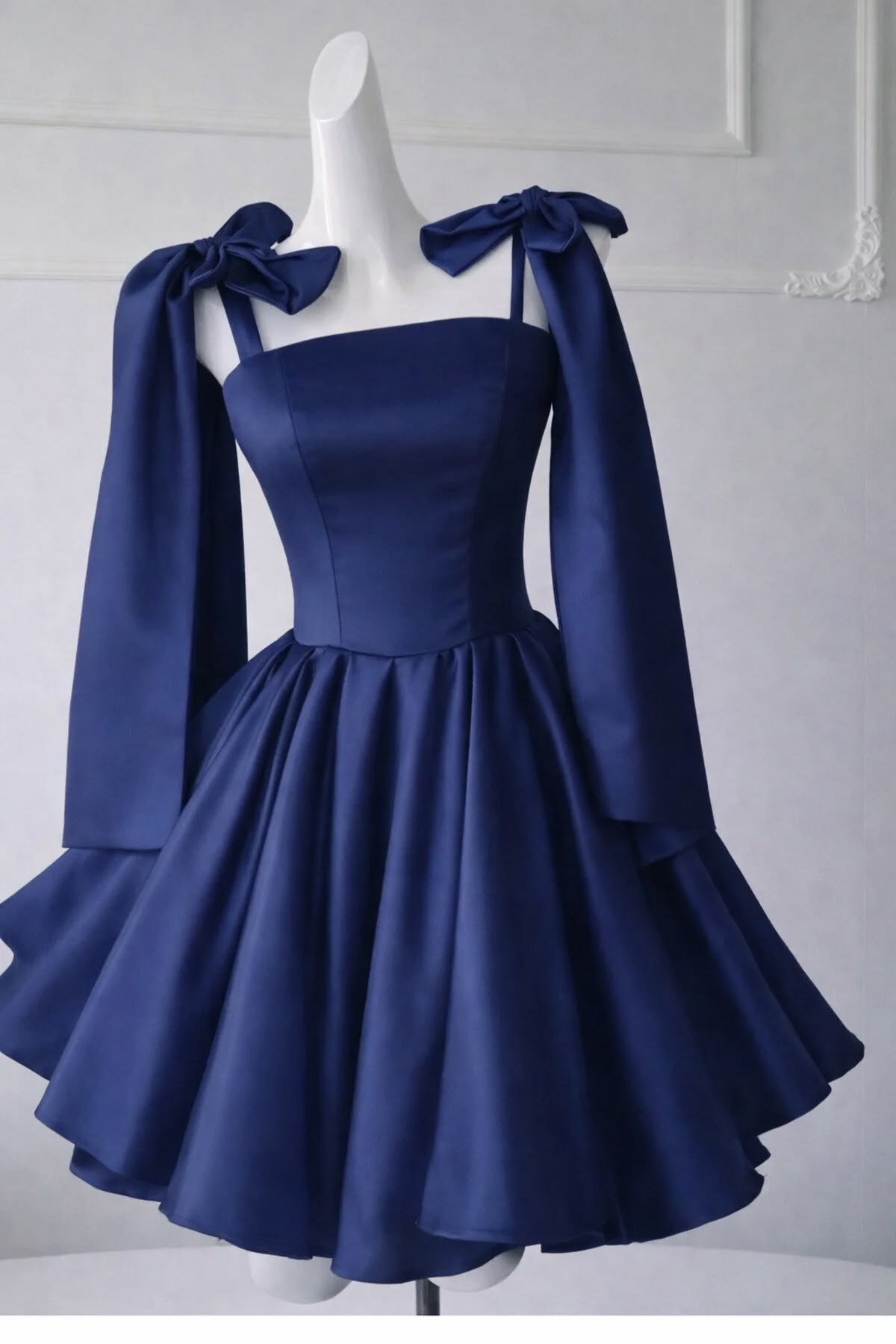 Pretty Ball Gown Spaghetti Strap Navy Blue Mini Homecoming Dresses Short Party Birthday Outfits RB4182