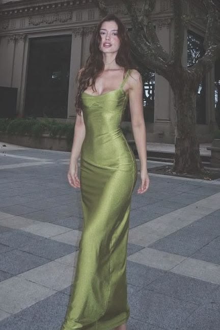 Elegant Mermaid Spaghetti Straps Mint Green Long Prom Dress with Ruched Wedding Guest Dress N262