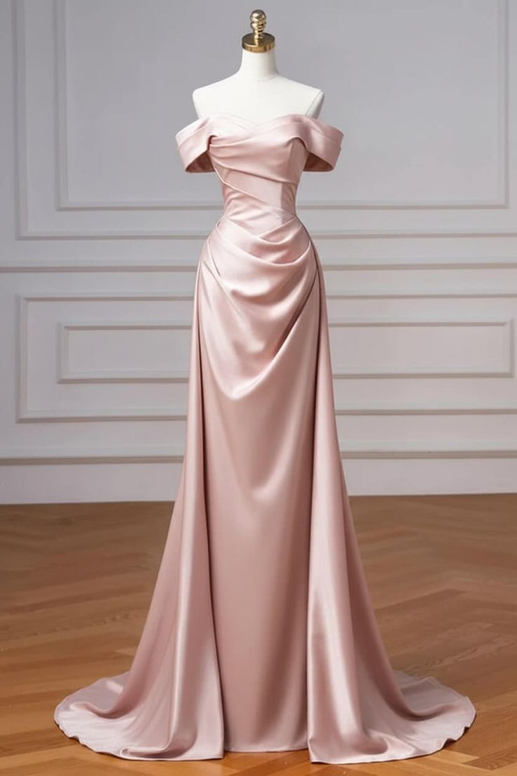 Navy Prom Dress Blue Off The Shoulder Formal Dress with Detachable Train N1853