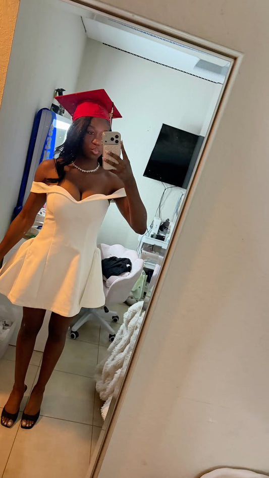 Beautiful Ball Gown Off The Shoulder For Black Girls Senior 12th Grad Short Mini Aesthetic Homecoming Dresses RB4374