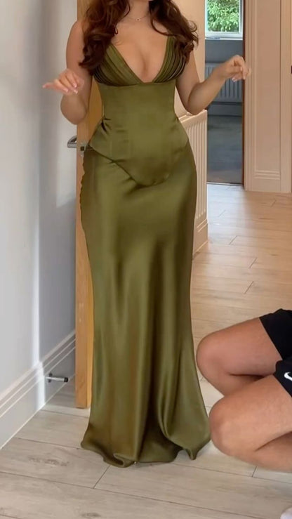 Simple Prom Dresses, Satin Party Dress, Bodycon Senior School Event Dress Formal Gown N620