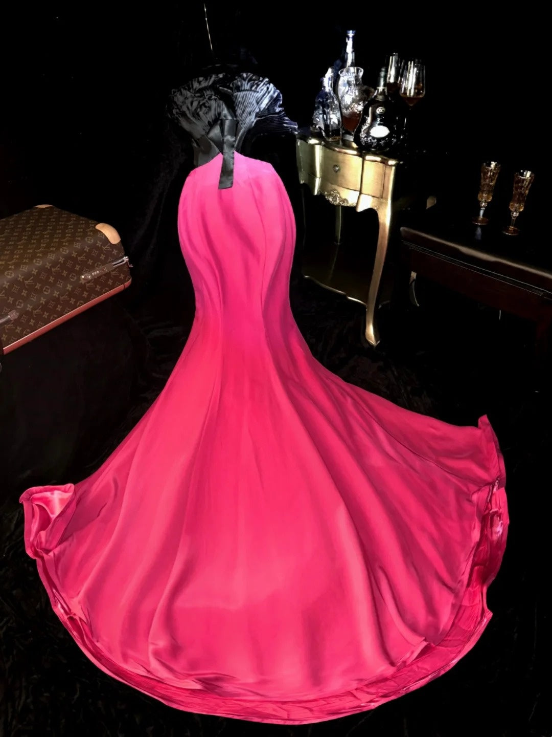 Sophisticated Mermaid Strapless Pink Satin With Ruffled School Dances Prom Dresses 8th Grade Formal Outfits Evening Gown RB8434
