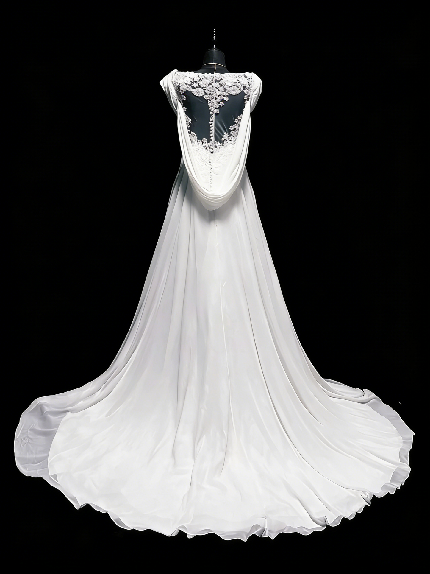 Vintage Wedding Dresses Mermaid Sweetheart Chiffon White Ruched Lace Long Brides Dress Fitted Bridal Gown N1207