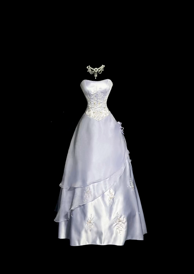 Vintage Prom Dresses Ball Gown Strapless Lilac Satin 80s With Appliqued Long Formal Evening Outfits N4236