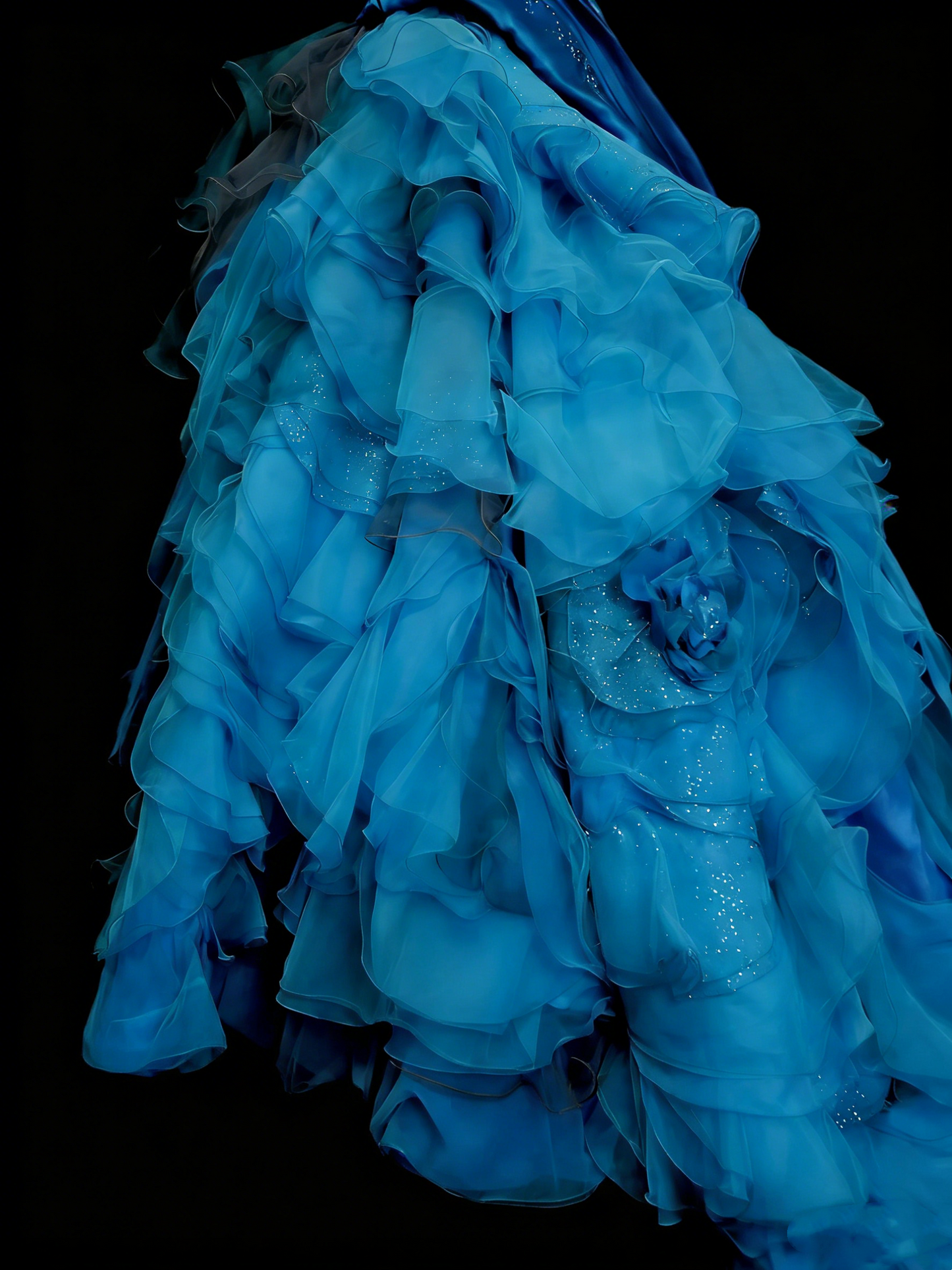 Vintage Night Aesthetic Ball Gown Strapless Blue Tulle 90s 80s College Formal Sweet 16 Outfit Long Prom Dresses For Teens N1160