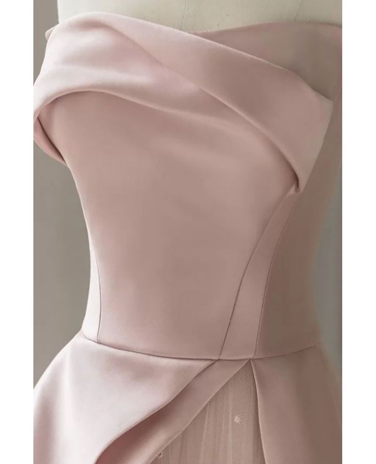 Charming A line Strapless Black Satin Pink Tulle Prom Dresses Vestidos De Dia AB536