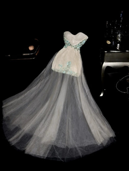 Timeless Sheath Strapless Tulle Short School Dances Prom Dresses 8th Grade Formal Outfits Evening Gown RB8438
