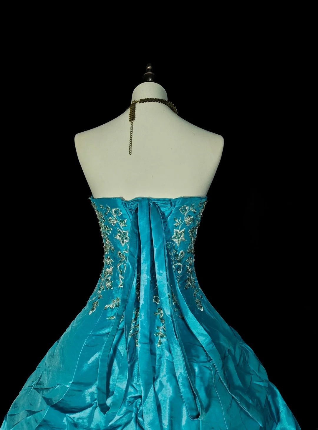 Vintage Ball Gown Strapless Blue Organza With Ruffles Sweet 16 Dresses Quinceanera Dress Long 15 Vestidos De Fiesta N1461