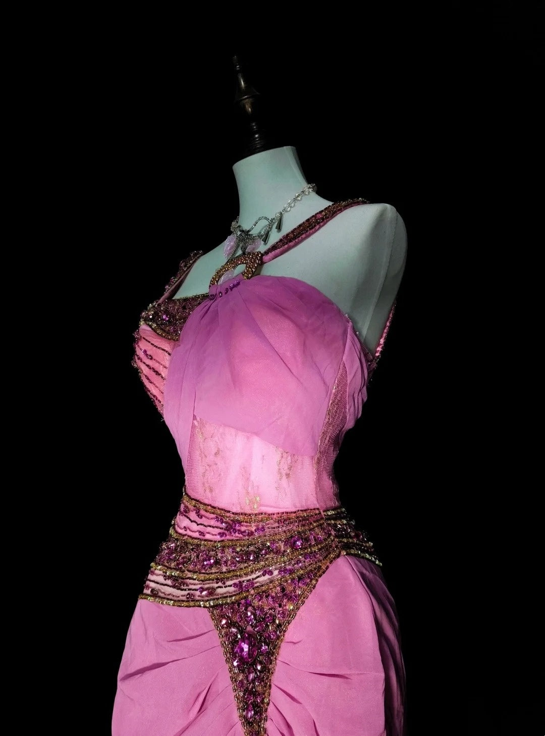 Vintage 1960s Mermaid Sweetheart With Straps Pink Satin Sleeveless Long Prom Formal Dresses N1597