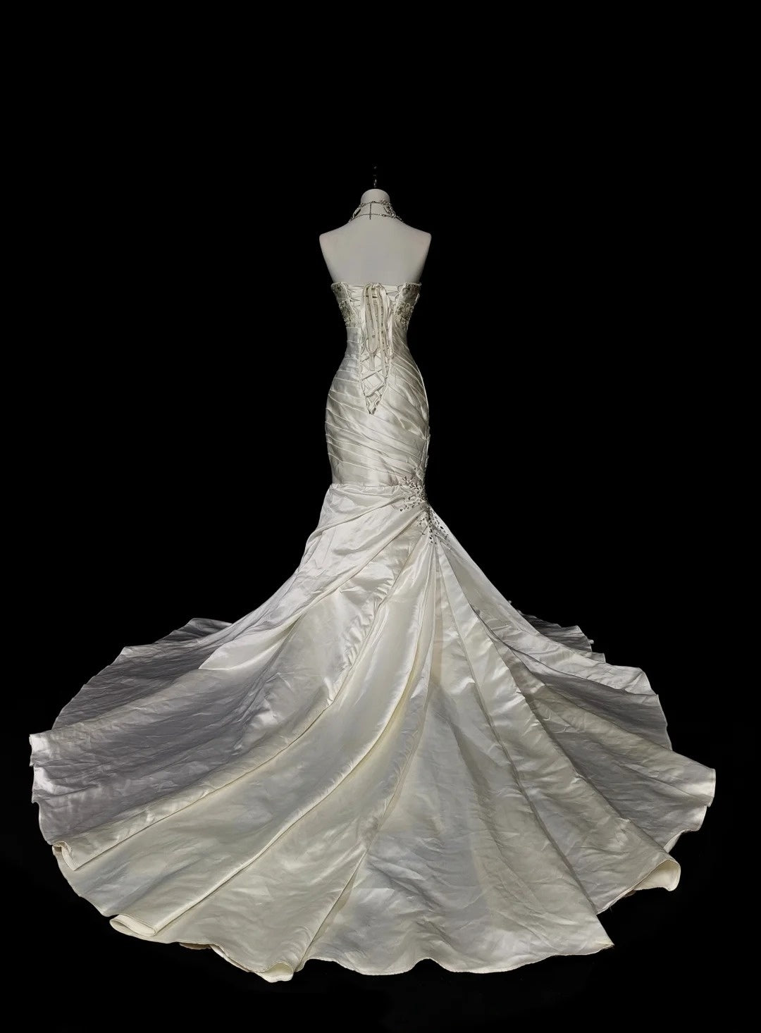 Vintage 70s Mermaid Sweetheart With Beadings Wedding Dress Fairytale Bridal Dresses N1580