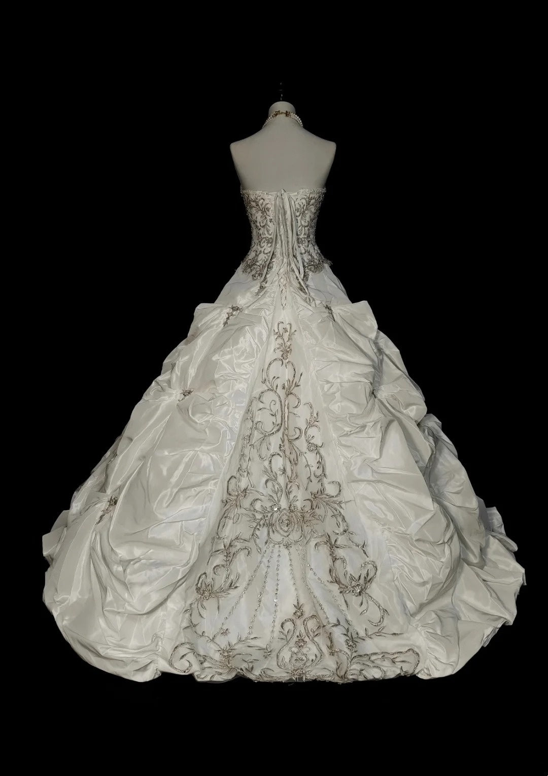 Vintage 80s Wedding Dresses Ball Gown Strapless Long Brides Dress Fitted Bridal Gown N1594