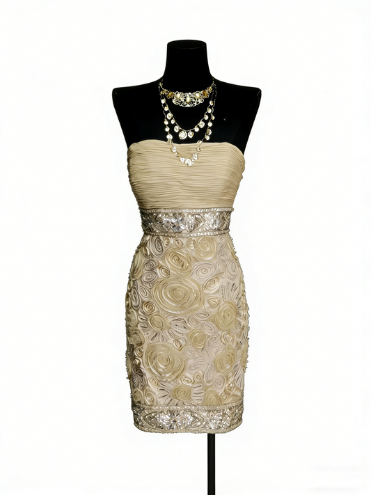Retro Sheath Strapless Champagne Hoco Gowns Short 18th Birthday Dress Homecoming Dresses N1317