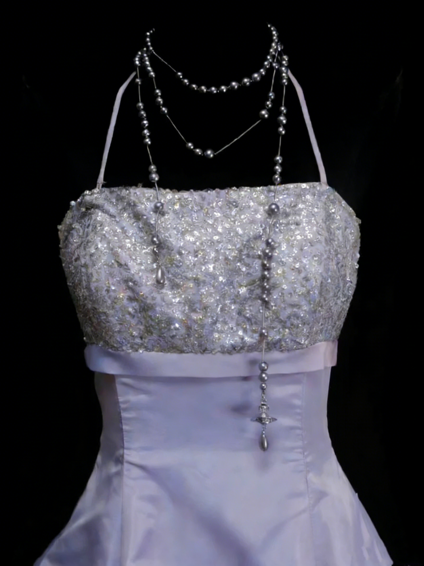 Vintage Ball Gown Halter Taffeta Lilac 90s 80s Sleeveless Prom Dresses Long Formal Party Gown N1442
