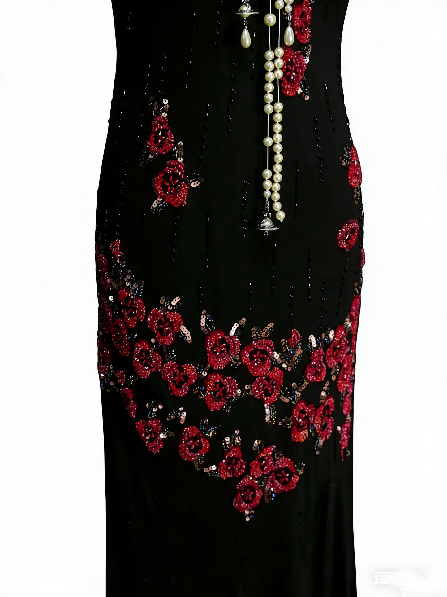 Vintage Mermaid V Neck Black With Beads Bodice College Formal Outfit Long Prom Graduation Dresses For Teens N1308