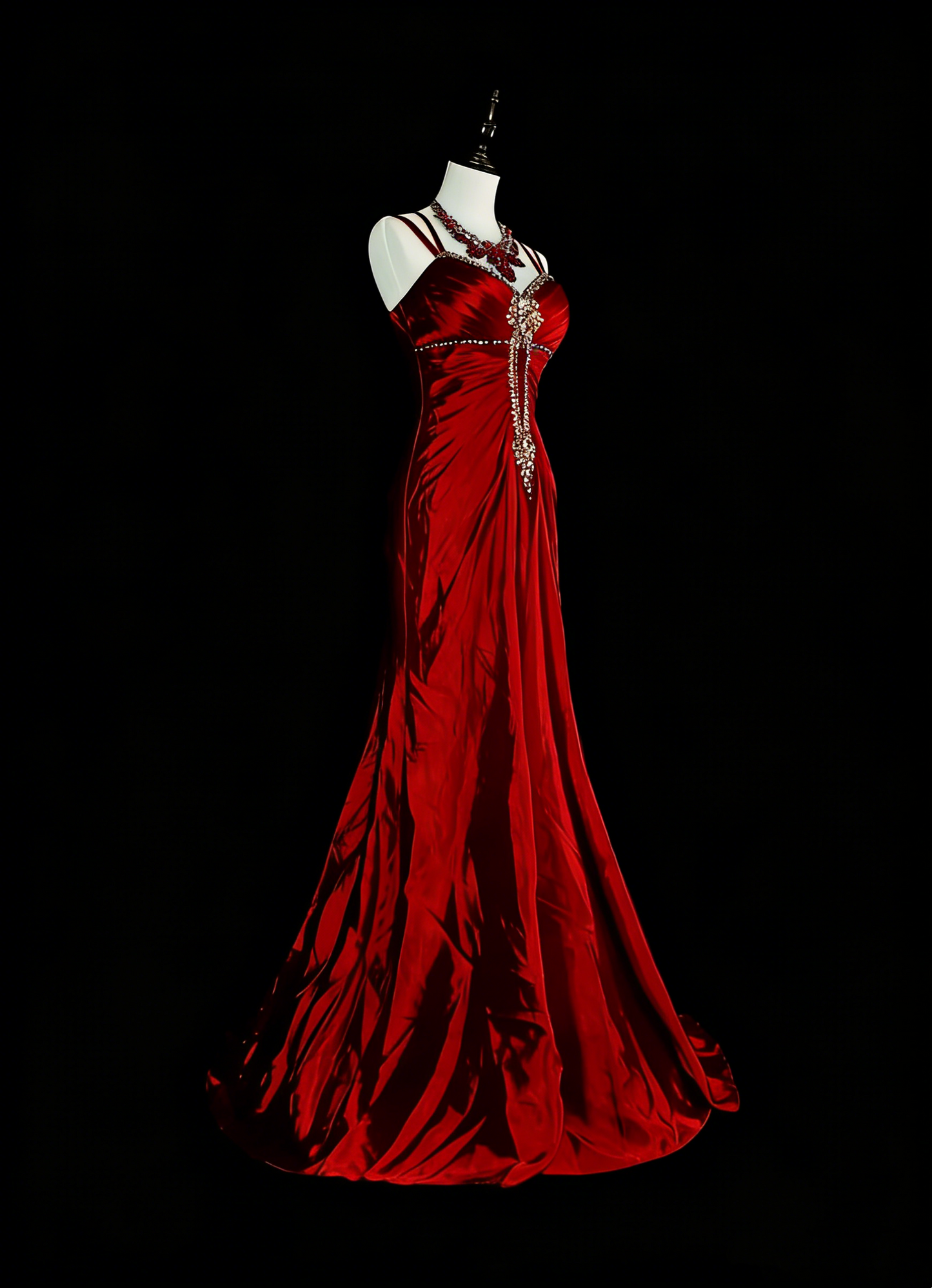 Vintage Prom Dresses Aesthetic 1950s Retro Mermaid Dark Red Backless Long Party Dress N2023