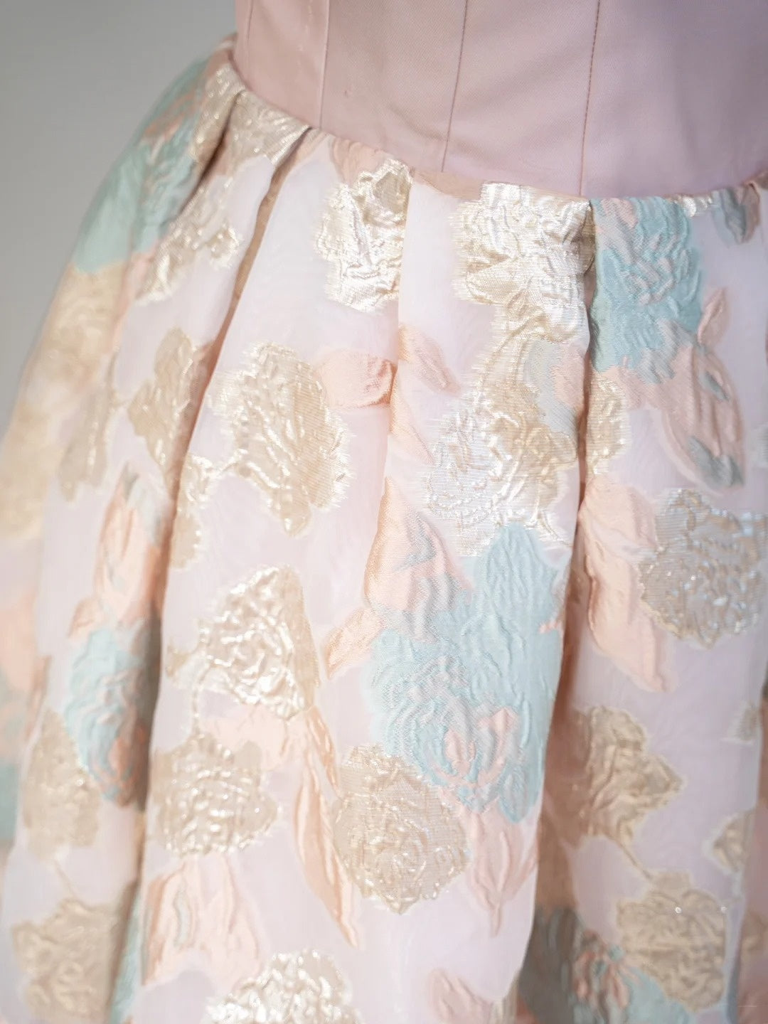 Classy Ball Gown Strapless Pink Floral Satin Prom Dresses Long Party Dress 18th Birthday Outfit Graduation Dress RB1037