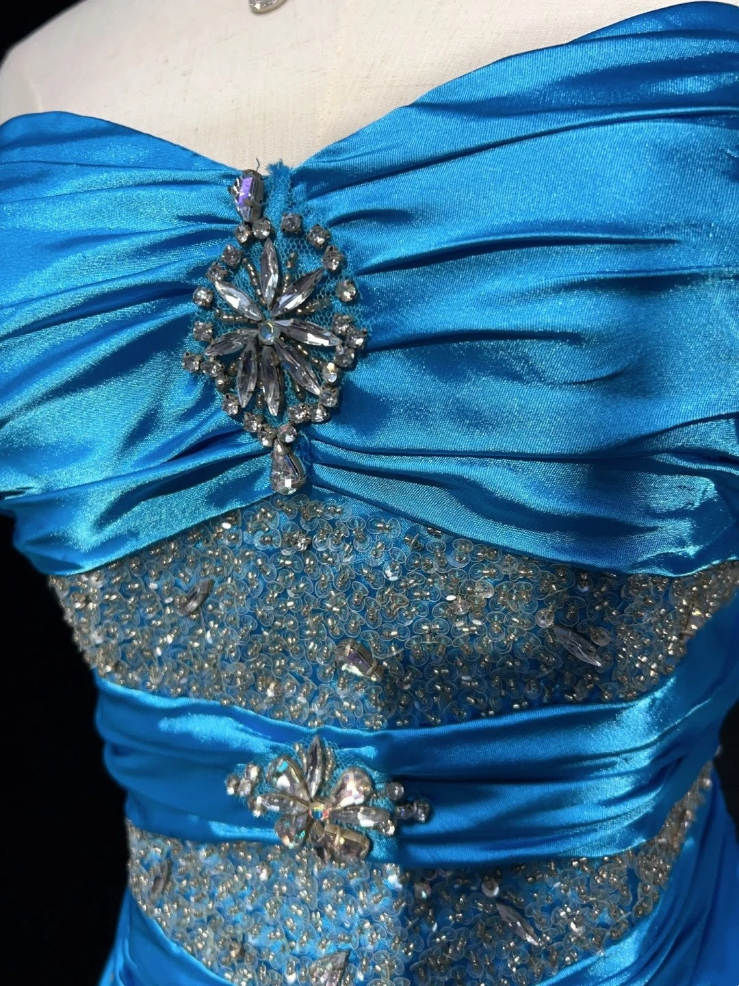 Modest Prom Dresses Inspo Mermaid Sweetheart Blue Satin With Beading For Women Formal Dress N3213