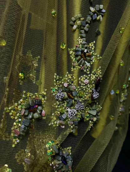 Vintage Mermaid 2000s Spaghetti Strap Olive Green Satin Formal Dress Long Prom Dresses N2575