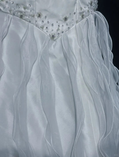 White Prom Dress Inspo Mermaid Sweetheart Beading Long Birthday Outfits Formal Party Gown RC0102