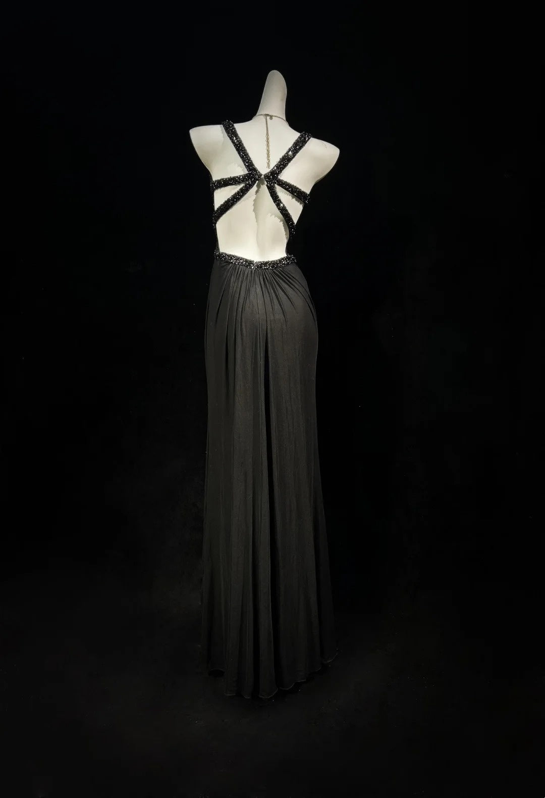 Black Prom Dress Inspo Mermaid Cowl Neck Backless With Beading 18th Birthday Outfits Formal Party Gown RC0127