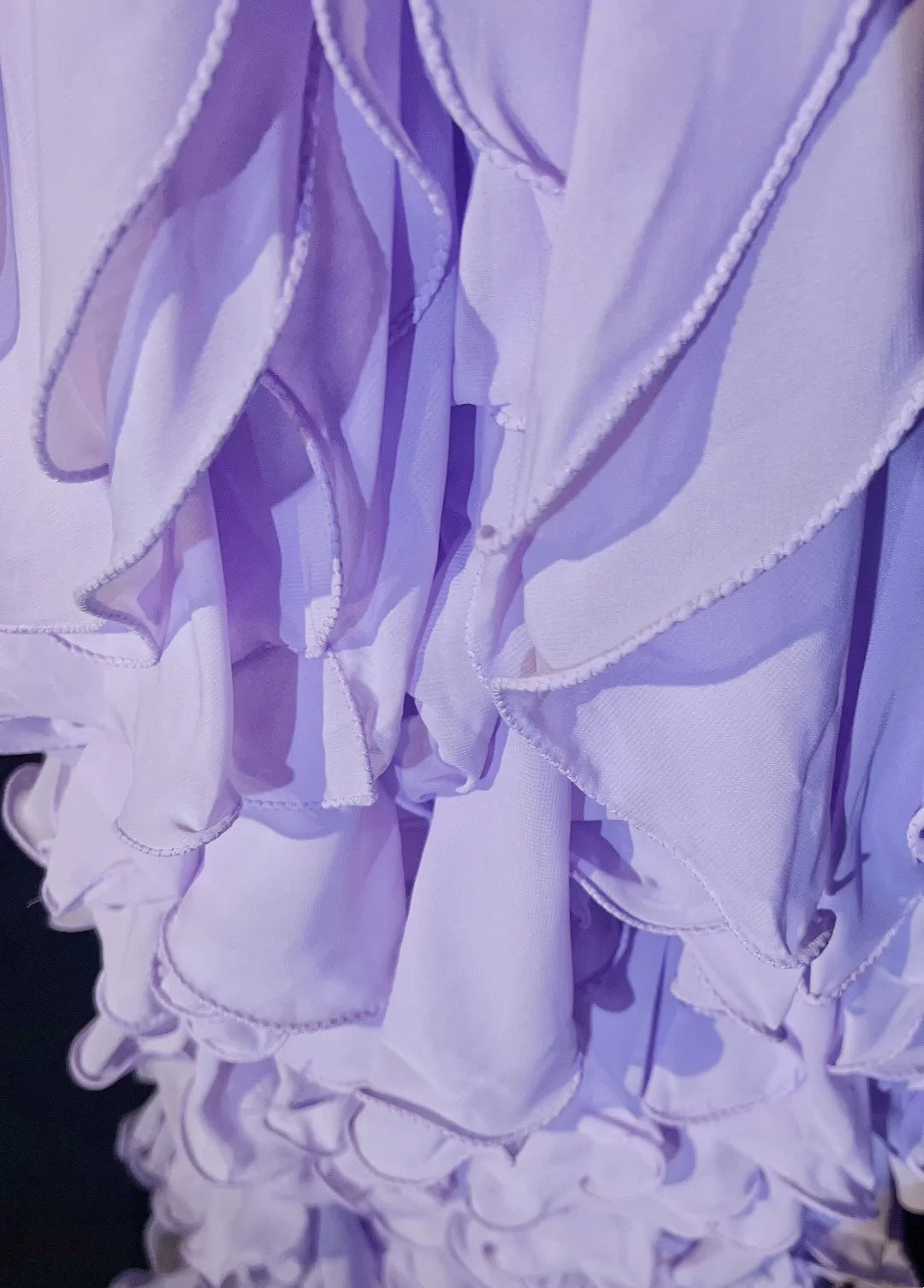 Vintage Prom Dresses A line Off The Shoulder Lilac Layers With Ruffles Short Sleeves Long Formal Dress N2511