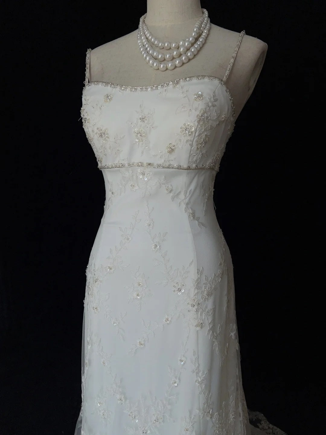 Vintage Wedding Dresses Inspo Mermaid Spapghetti Strap White Long 1980s With Lace Wedding Gowns N3367