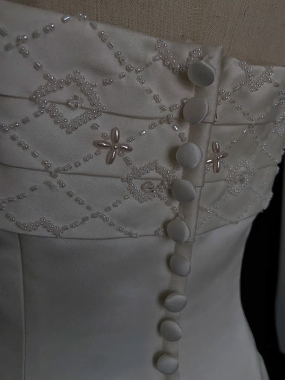 Modest Prom Dresses Inspo A line Spaghetti Strap White Satin With Cape For Women Formal Dress N3222