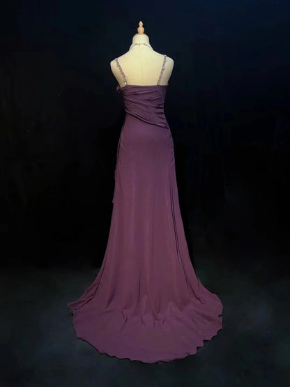 Elegant A line Spaghetti Strap Chiffon With Flowers 18th Birthday Elegant Outfit Formal Prom Dresses N4191