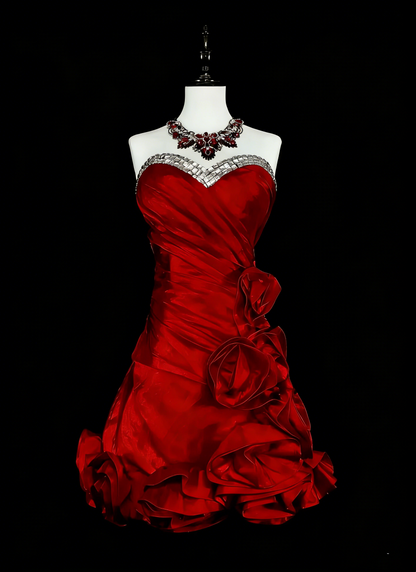 Unique Sheath Sweetheart Tight Bodycon Red Inspo Vintage Fashion 2000s Hoco Short Inspo Homecoming Dresses N2013