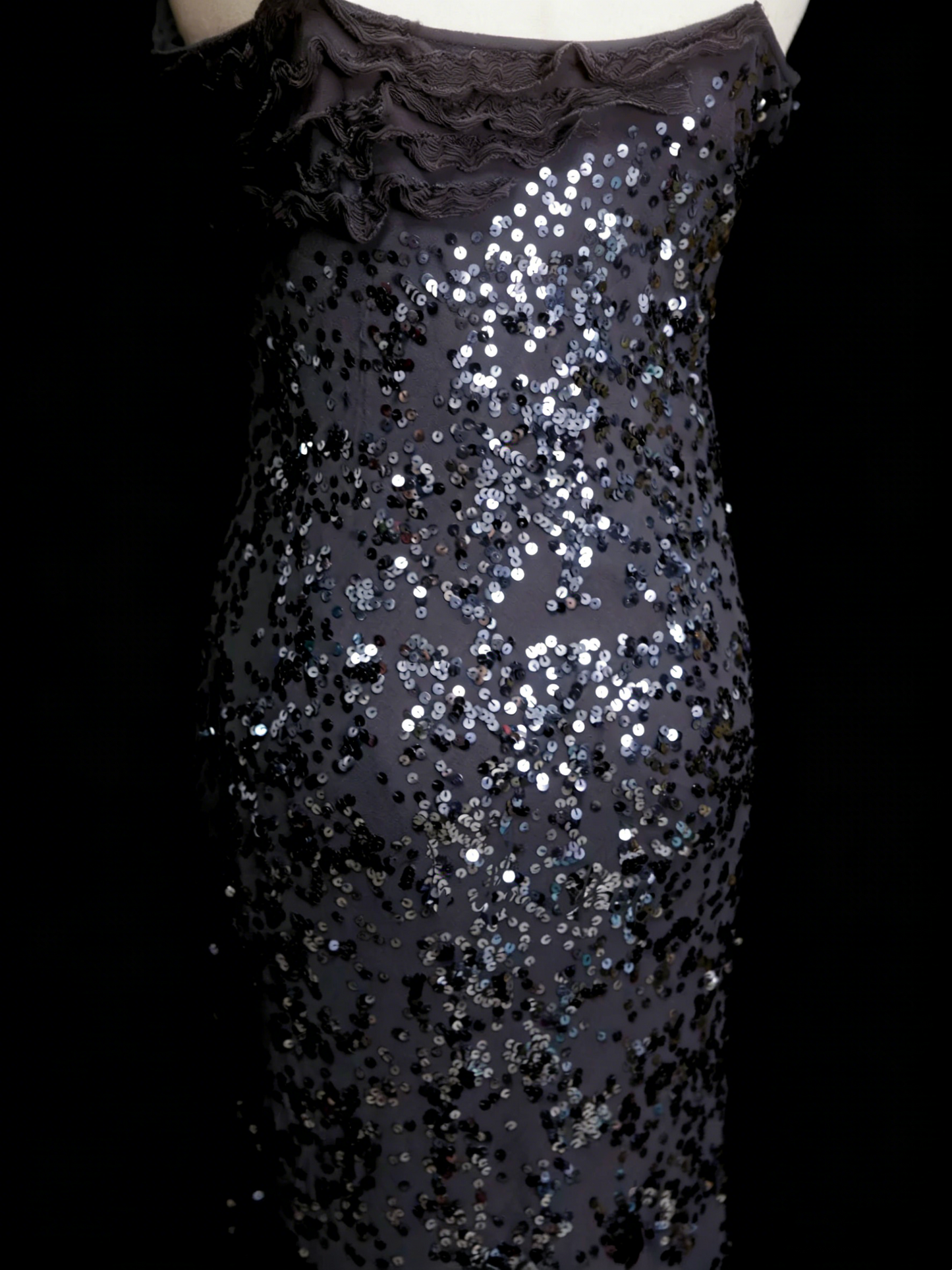 Vintage Fashion Night Aesthetic Mermaid Spaghetti Straps 80s 70s 90s Silver Grey Sequin College Formal Outfit Long Prom Graduation Dresses N1145