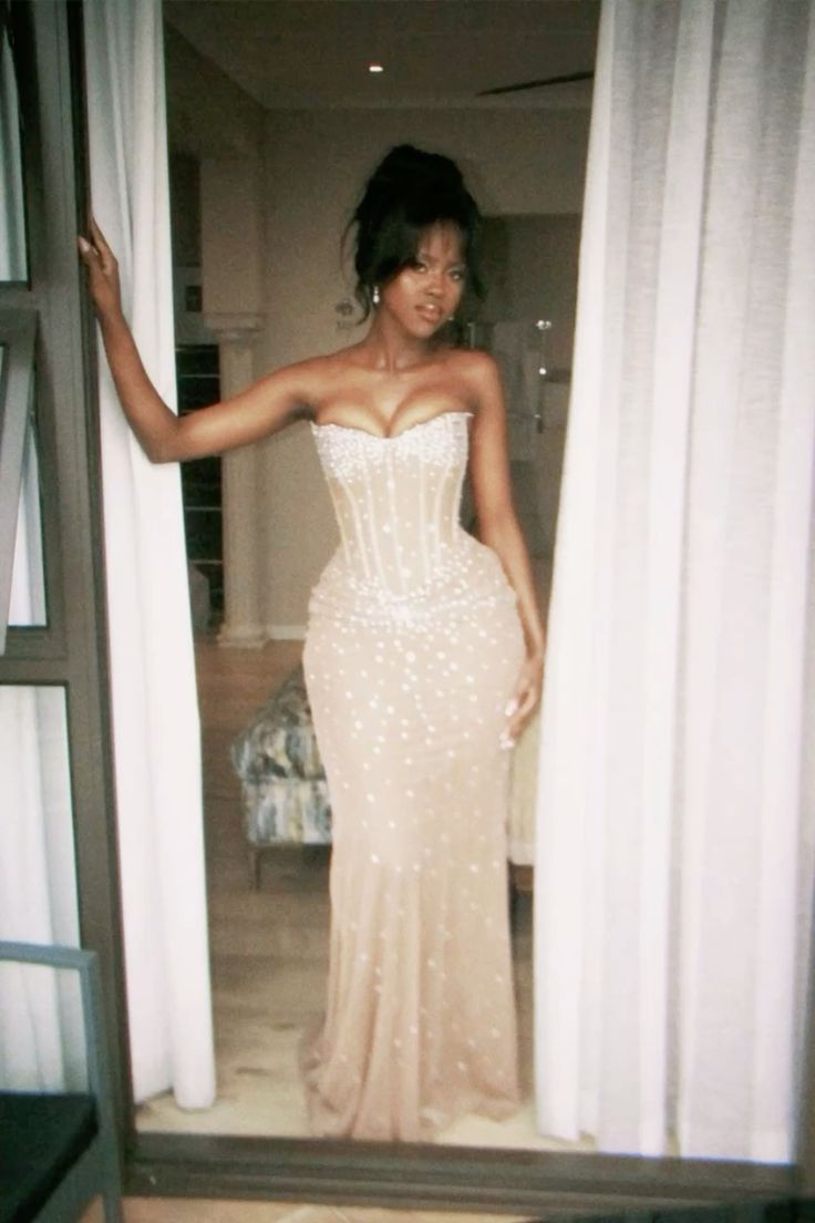 Sexy Champagne Sequin Glitters Mermaid Long Prom Dress Evening Dress AB1626