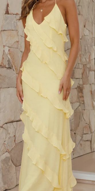 Modest Mermaid Prom Dresses For Women Spaghetti Straps Yellow Chiffon Party Gown N1517