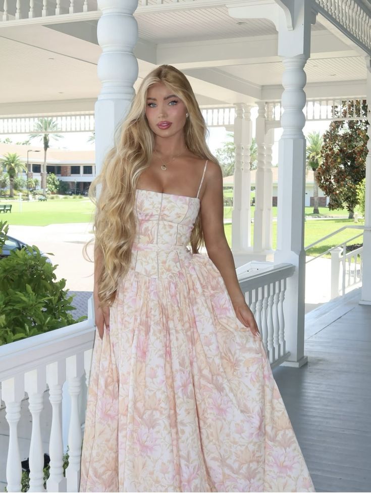 Spaghetti Straps Pink Floral Satin A line Long Formal Party Dress For Teens Prom Dresses AB625