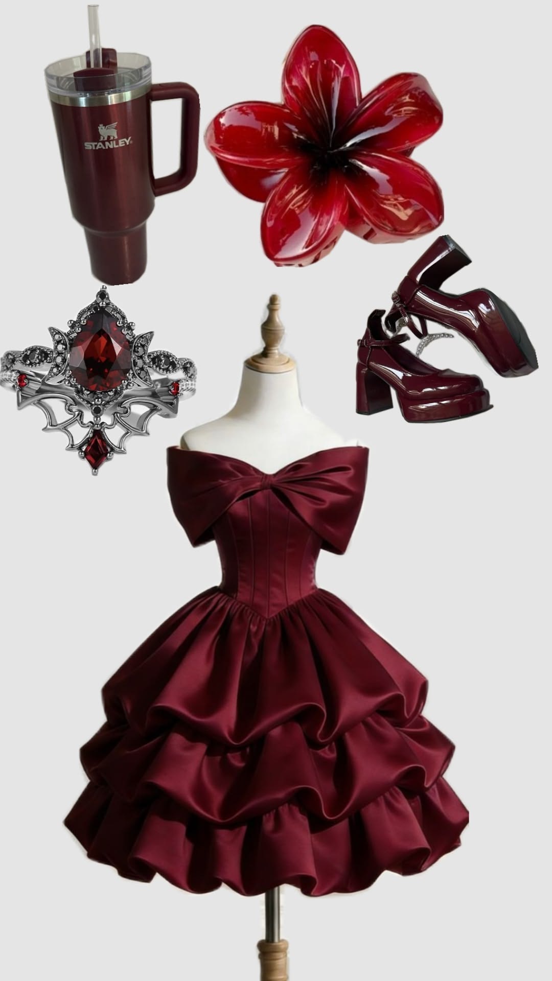 Elegant Party Dress Ideas for Women Ball Gown Off The Shoulder Burgundy Short Homecoming Dresses Inspo Hoco Outfits RB8761