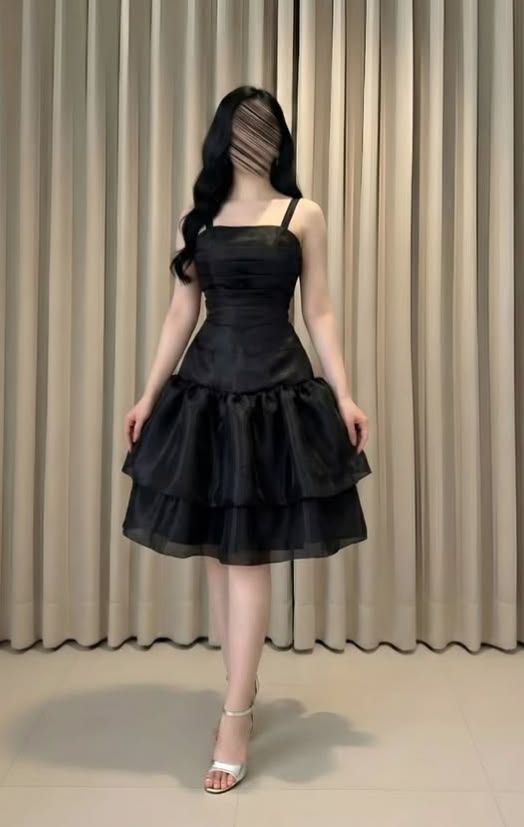 Eye-catching Ball Gown Spaghetti Strap Black With Drop Waist Semi-formal 12th Grad Knee Length Inspo Homecoming Dresses RB4533