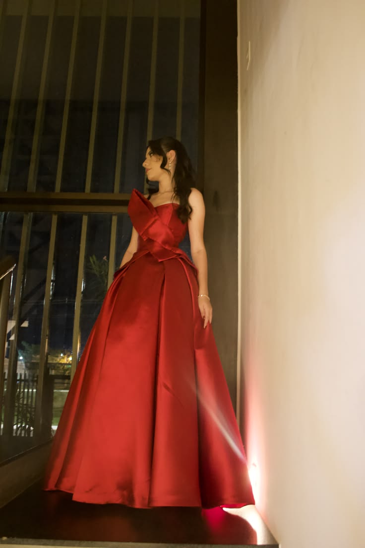 New Women’s Prom Dress Ball Gown Red Sweetheart Satin Elegant Formal Graduation Party Gown RB9551