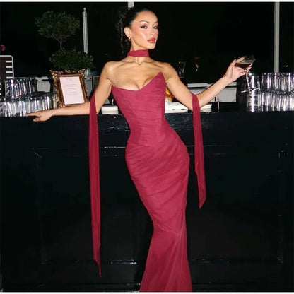 Elegant Sexy Mermaid Sweetheart Chiffon Prom Dresses Formal Summer Wedding Guest Outfit Birthday Outfits AB2307
