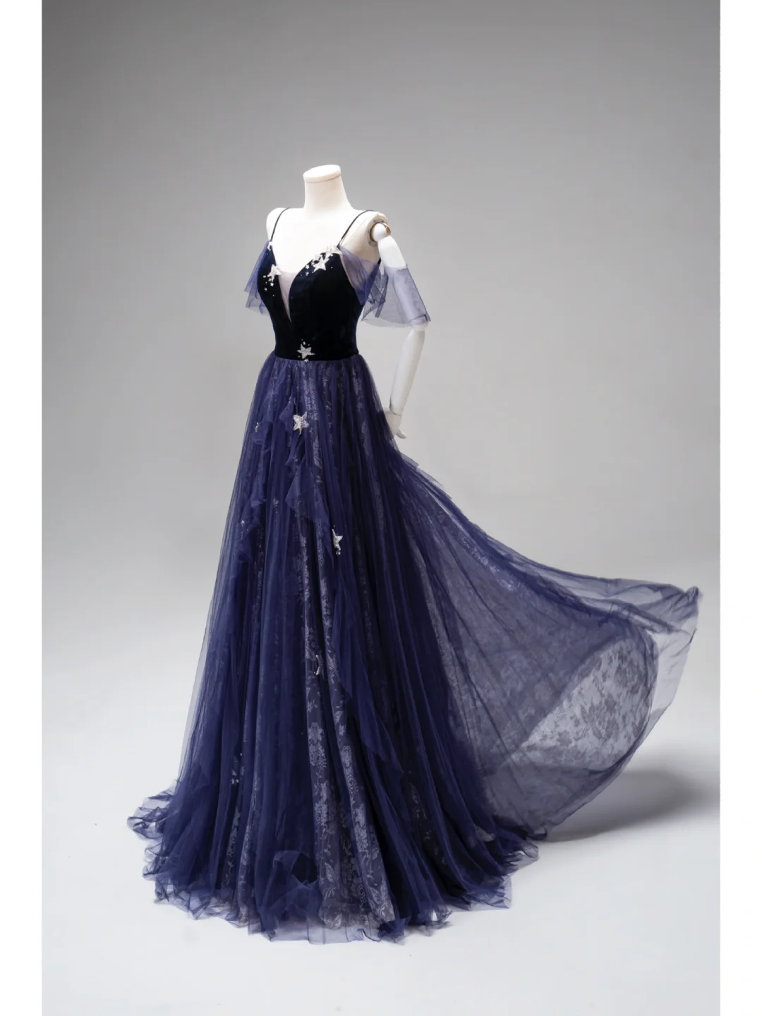 Cute A Line Spaghetti Straps Grape Tulle Long Prom Dresses Impress 19th Birthday Outfits Prom Gown AB871