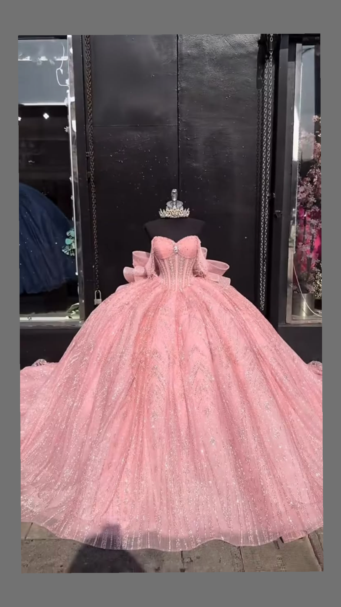 Dreamy pink Princess Ball Gown Wedding & Formal Events Off The Shoulder With Bow Quince Dress Quinceanera Dresses Birthday Outfits RB8233
